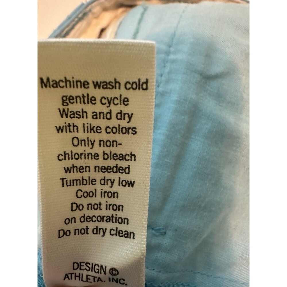 Athleta Convertible Outdoor Hiking Pants Aqua Blue Pockets Women's 14‎ - Picture 15 of 16
